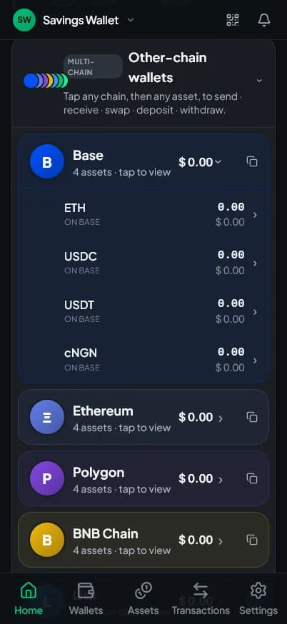 ECOPay other-chain wallets — Base, Ethereum, Polygon, BNB and more